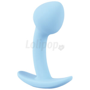 Cuties Mini Plug úzký zahnutý silikonový kolík modrý