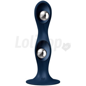 Satisfyer Double Ball R silikonové dildo s vibračními kuličkami modré