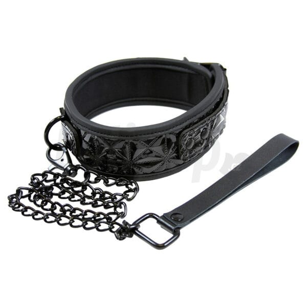 NS Novelties Sinful Collar Black &amp;#45; Vinylový obojek Černá