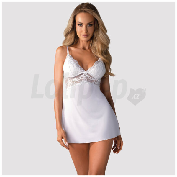 Obsessive 810&amp;#45;BAB Babydoll &amp;amp; Thong White