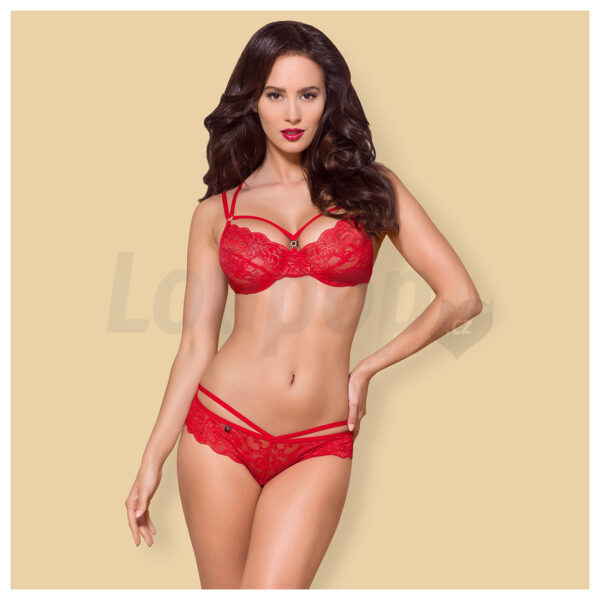 Obsessive 860&amp;#45;SET&amp;#45;3 2&amp;#45;pcs Set Red