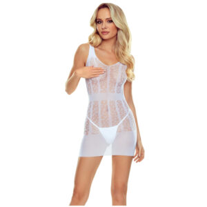 BS113 sexy šaty s leopardím vzorem bílé