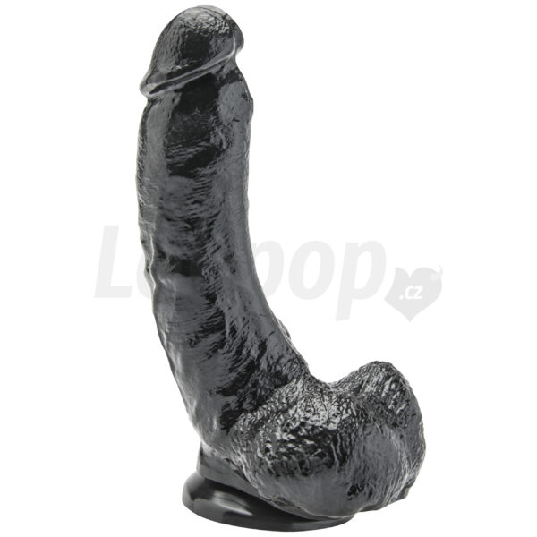Get Real 8 zahnuté masivní realistické dildo černé 21.5 cm