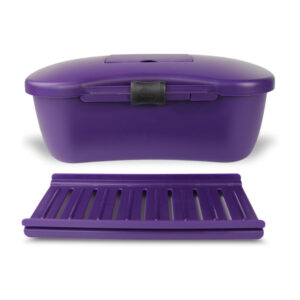 Joyboxx +Playtray diskrétní úložný box na pomůcky se zámkem fialový