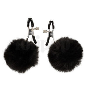 Magic Shiver svorky na bradavky s jemnými černými bambulkami