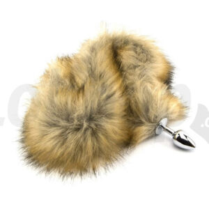 Malý kovový anální kolík s dlouhým hnědým ocáskem &amp;#45; liška