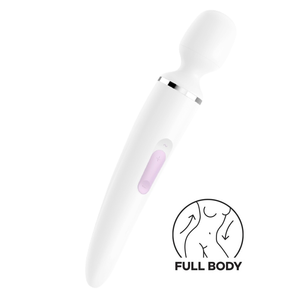 Masážní hlavice a vibrátor 2v1 SATISFYER WAND-ER WOMAN bílá