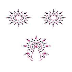 Nálepky GLORIA glittering jewelry black and pink 3 ks