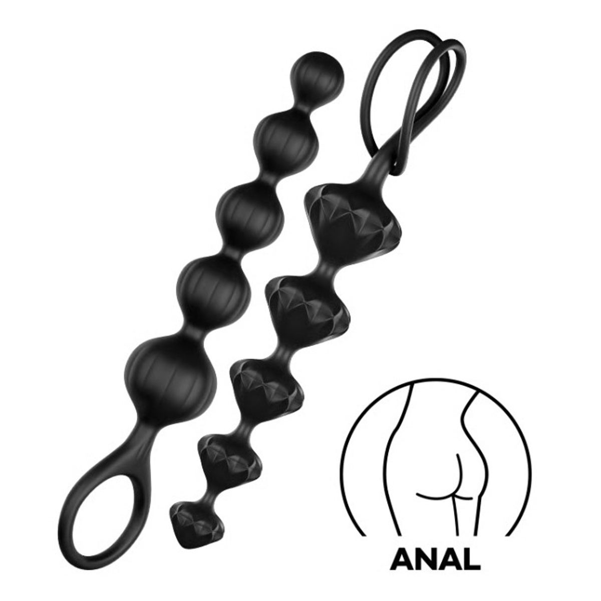 Sada análních korálů SATISFYER LOVE 2 ks černé