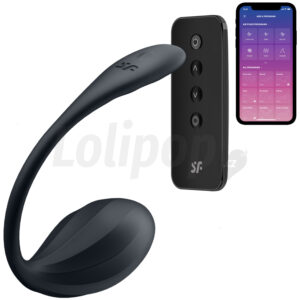 Satisfyer Ribbed Petal smart nositelný užší vibrátor černý