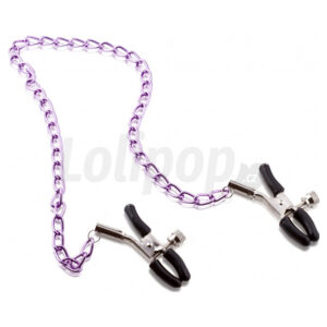 Svorky na bradavky s řetízkem &amp;#45; fialové
