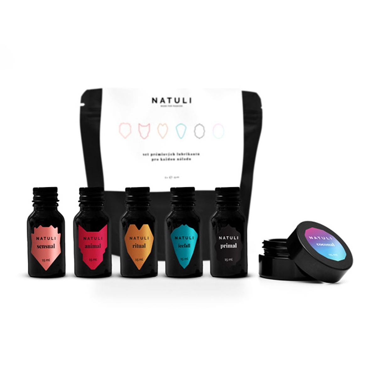 Testovací set lubrikačních gelů NATULI PREMIUM 6 x 15 ml