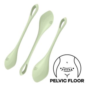 Vaginální činky SATISFYER YONI POWER 2 TRAINING sada zelené