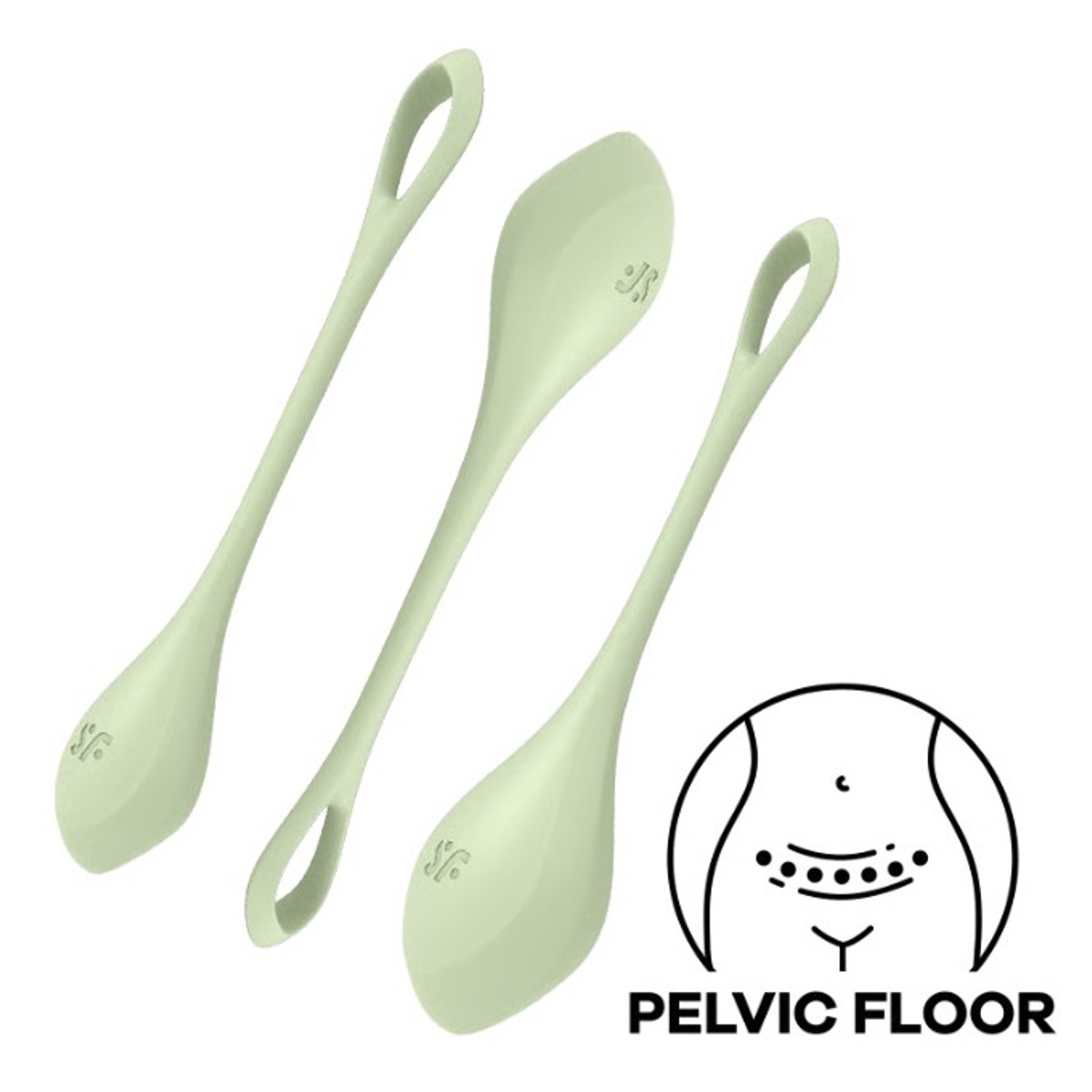 Vaginální činky SATISFYER YONI POWER 2 TRAINING sada zelené