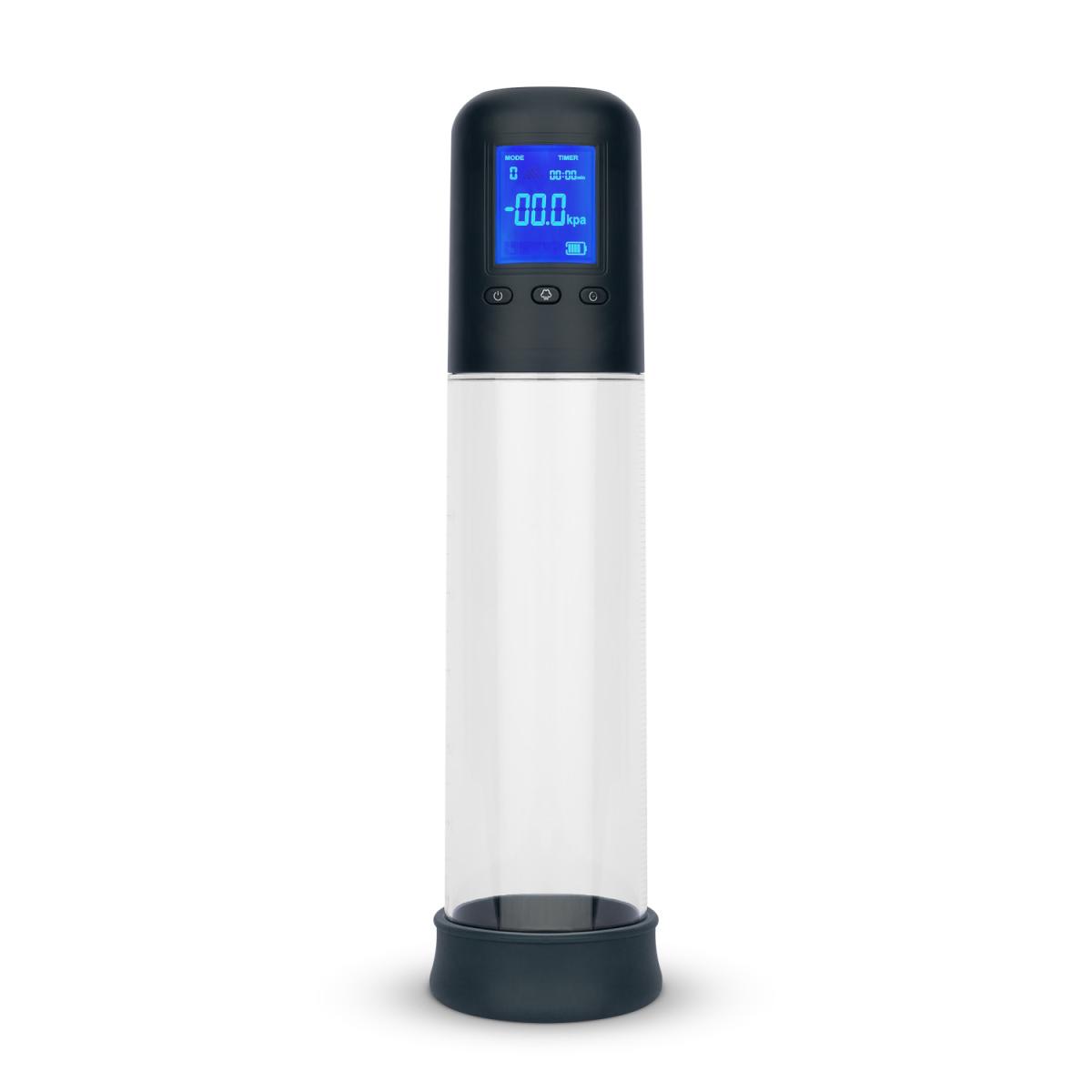 Vakuová pumpa Boners Automatic Penis Pump with LCD Screen transparentní