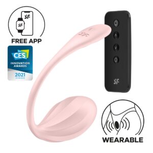 Vibrační vajíčko SATISFYER Ribbed Petal Connect App růžové