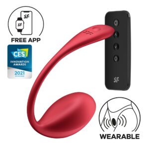 Vibrační vajíčko SATISFYER Shiny Petal Connect App červené