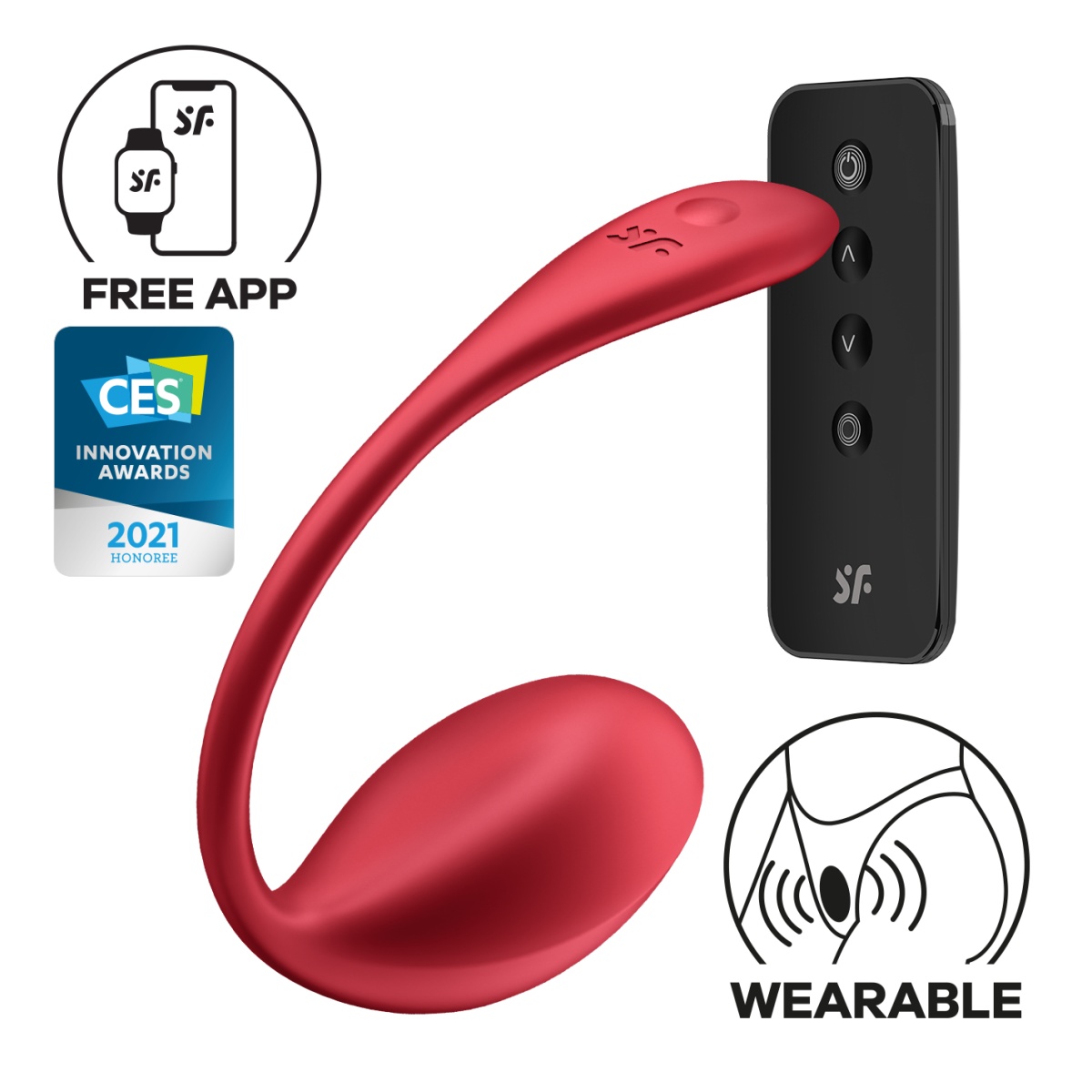 Vibrační vajíčko SATISFYER Shiny Petal Connect App červené