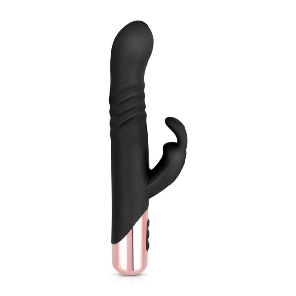 Vibrátor Rosy Gold Rabbit with Thrusting Function černý