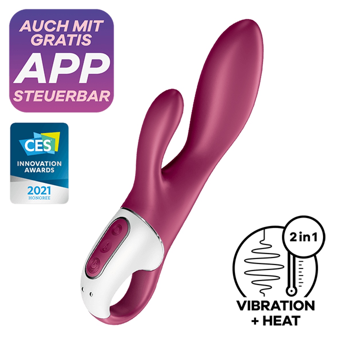 Vibrátor SATISFYER HEATED AFFAIR WARMING RABBIT vínový