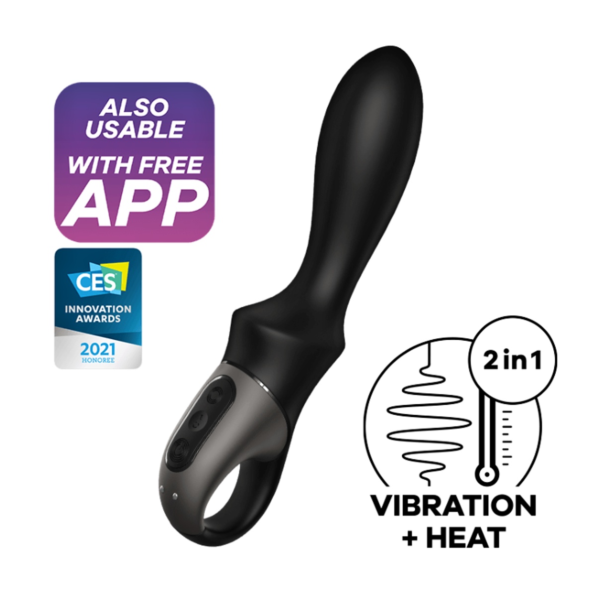 Vibrátor anální SATISFYER HEAT CLIMAX černý