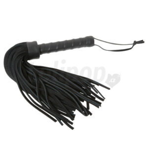 Zado kožený krátký bič s velurovými bičíky