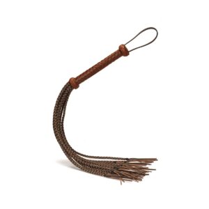 Bič jezdecký Liebe Seele Equestrian Leather Cat O' Nine Tails Flogger hnědý