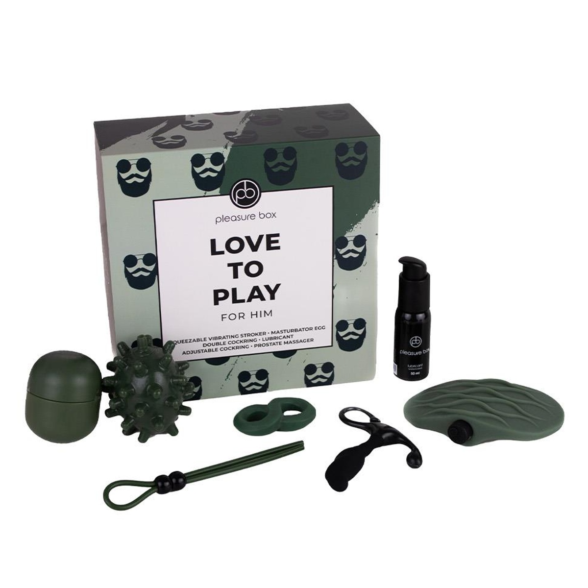 Dárková sada pro muže Dream Toys Pleasure Box LOVE TO PLAY zelená