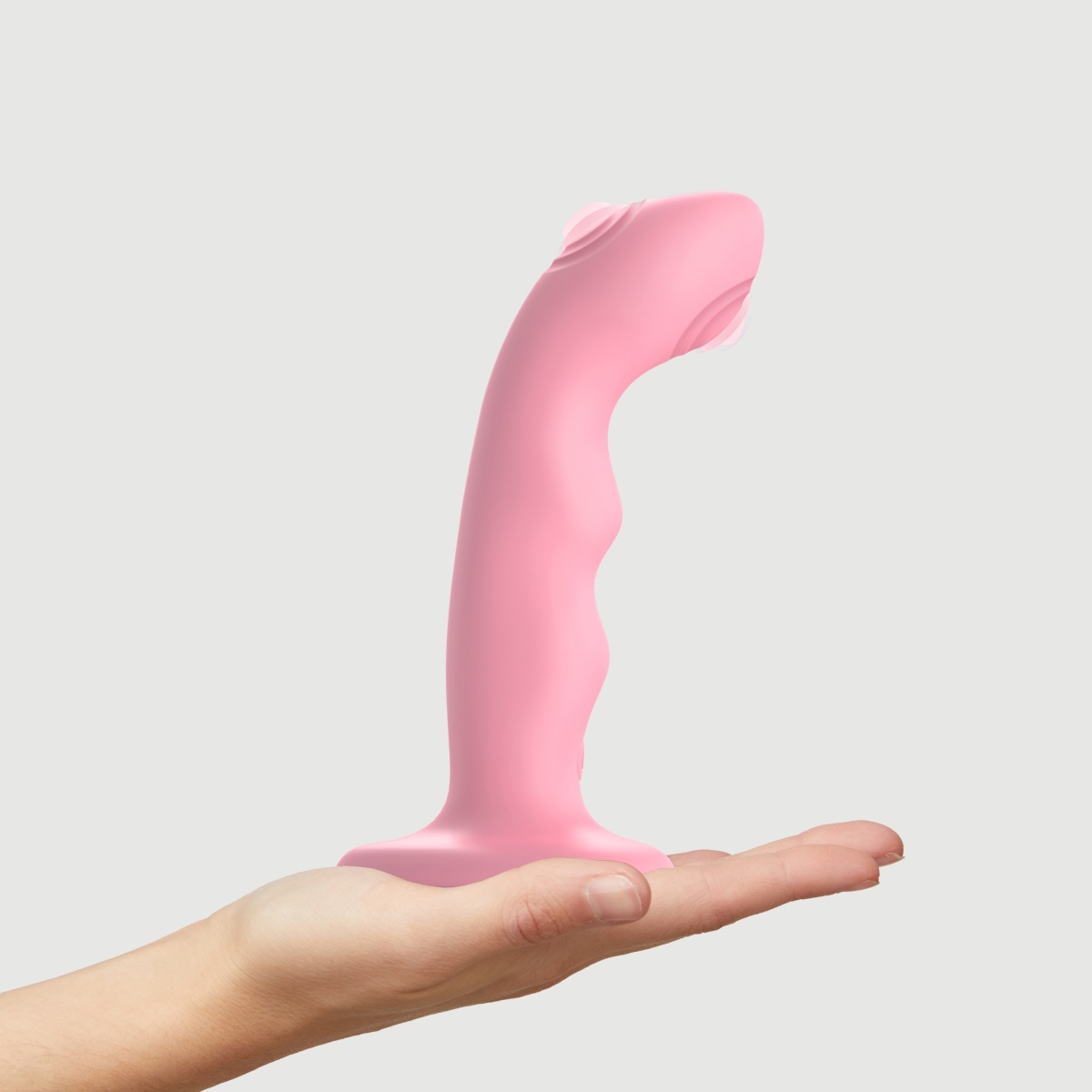 Dildo vibrační Strap-on-me Tapping Wave růžové M