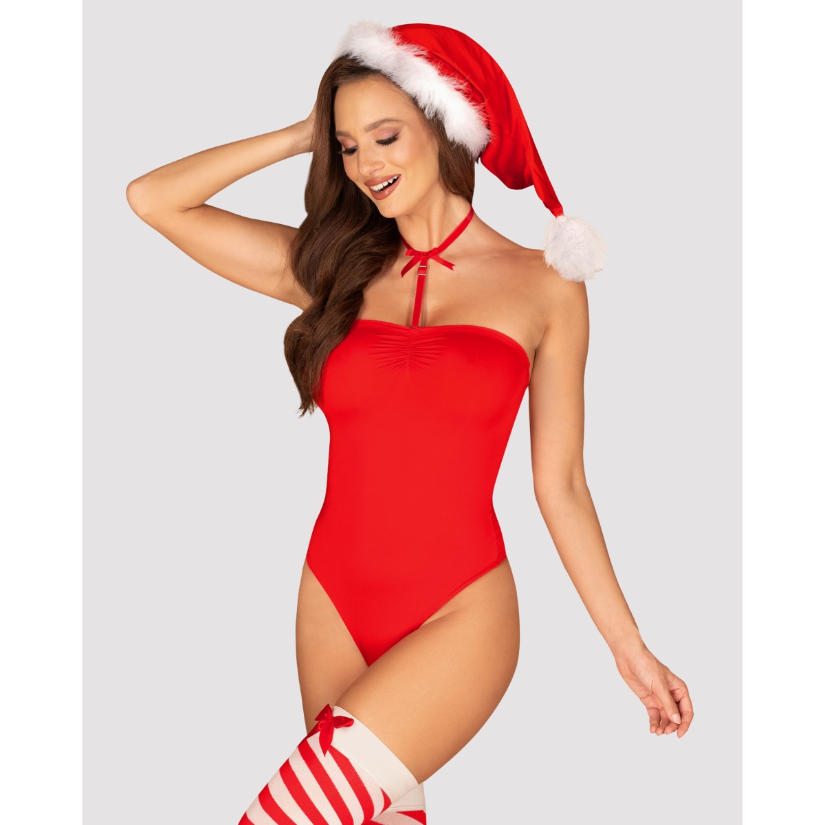 Kostým vánoční Obsessive Kissmas červený XS-S