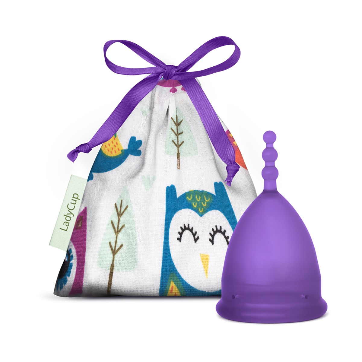 Menstruační kalíšek LadyCup Revolution Fialová sova vel. S