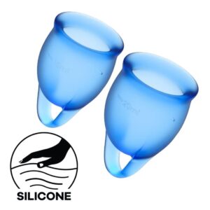 Menstruační kalíšky SATISFYER FEEL CONFIDENT MENSTRUAL CUP modré