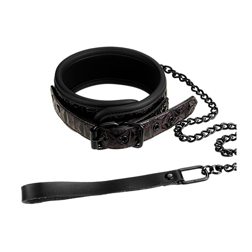 Obojek s vodítkem Dream Toys BLAZE COLLAR AND LEASH fialový
