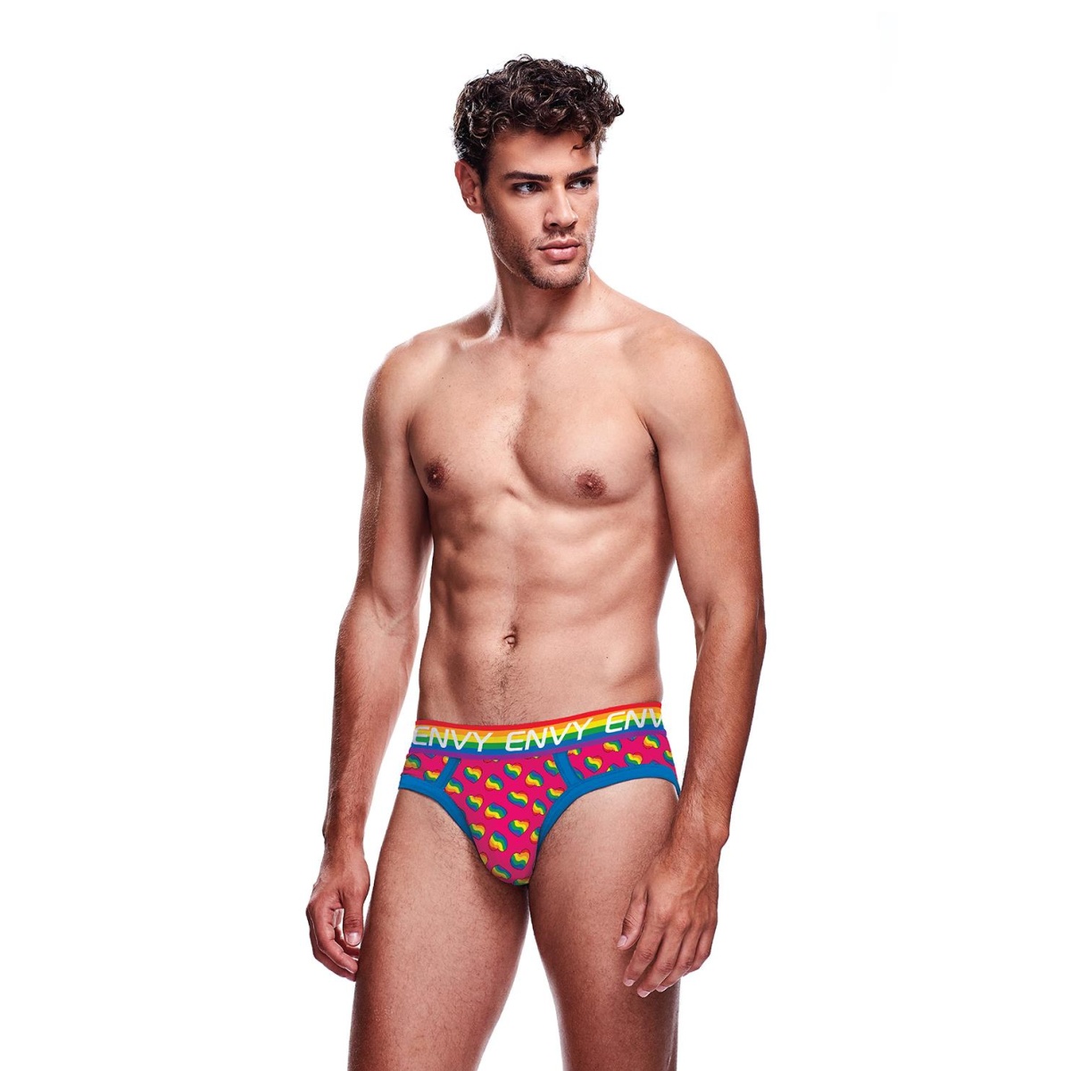 Slipy ENVY RAINBOW HEARTS BRIEF barevné M-L