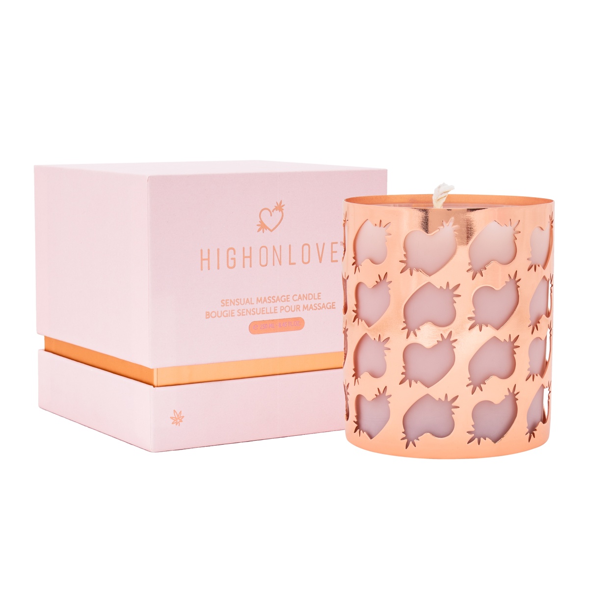 Svíčka masážní HIGH ON LOVE Rosebud 250 ml