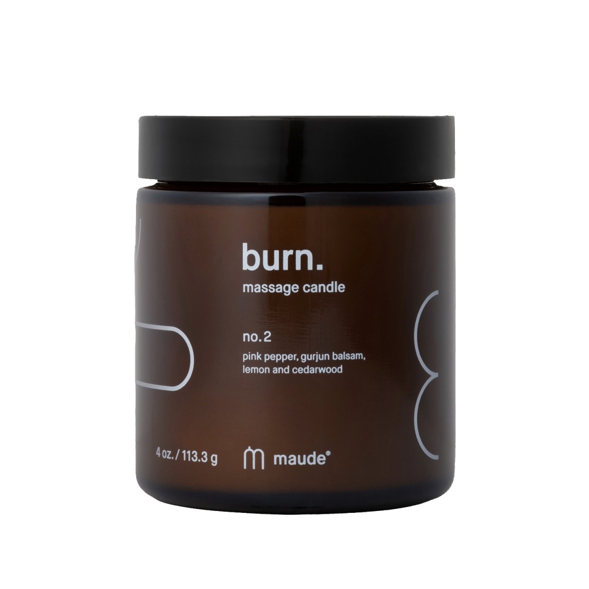 Svíčka masážní Maude BURN no.2 pink pepper & gurjun balsam 113 g