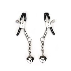 Svorky na bradavky Liebe Seele Silver Solid Heart Set 2 ks stříbrné