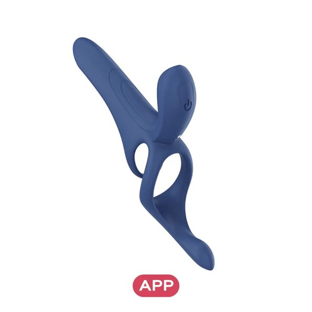 Kroužek na penis HONEY PLAY BOX PLEASURE PIVOT App Controlled Couples modrý