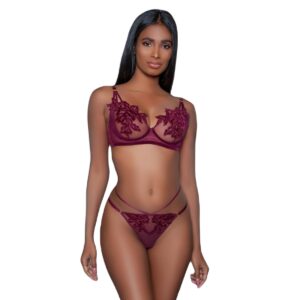 Souprava BE WICKED Evangeline Bra Set bordeaux M-L