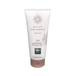 Masážní a lubrikační gel 2v1 HOT Shiatsu Silky touch 200 ml