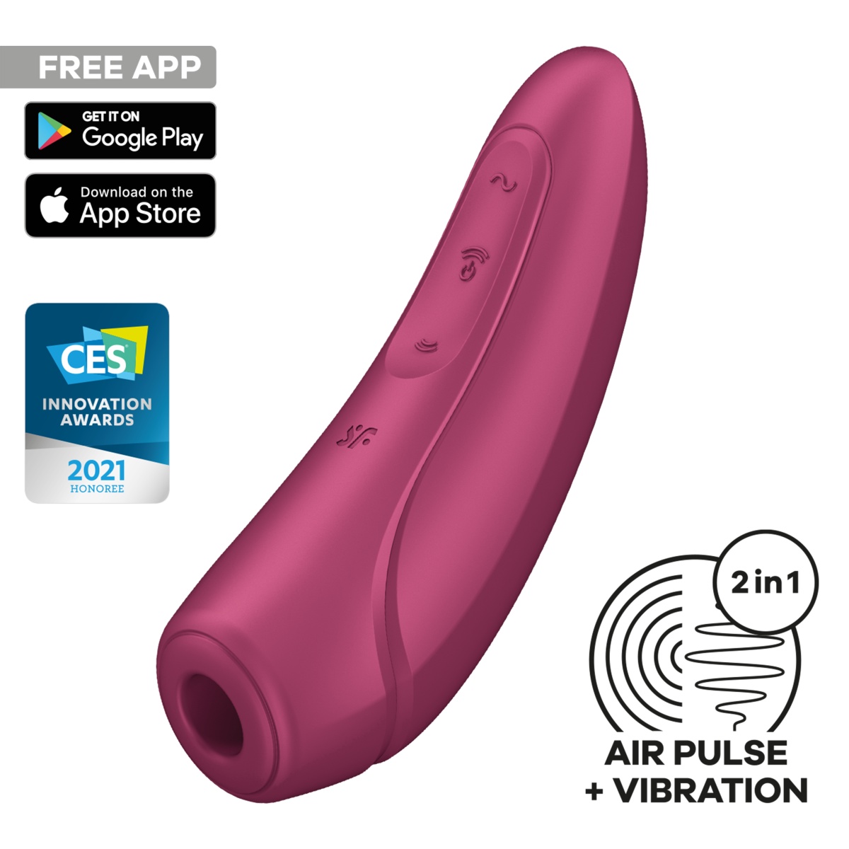 Stimulátor klitorisu SATISFYER CURVY 1+ vínový