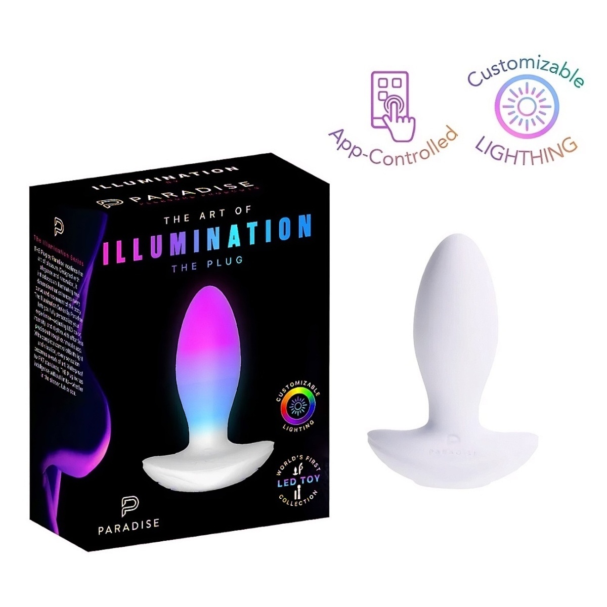 Kolík anální PARADISE PLEASURE PRODUCTS Illumination The Plug bílý