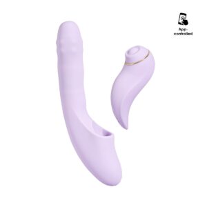 Vibrátor Svakom Duoglow Thrusting Beaded With Pulsating Stimulator fialový