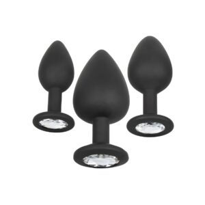 Sada análních kolíků CalExotics Silicone Gem Anal Kit černá